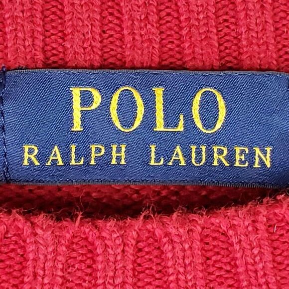 Polo Ralph Lauren Sweater Mens Crew Neck Pullover Red Vintage Chunky Size XXL - Picture 5 of 9